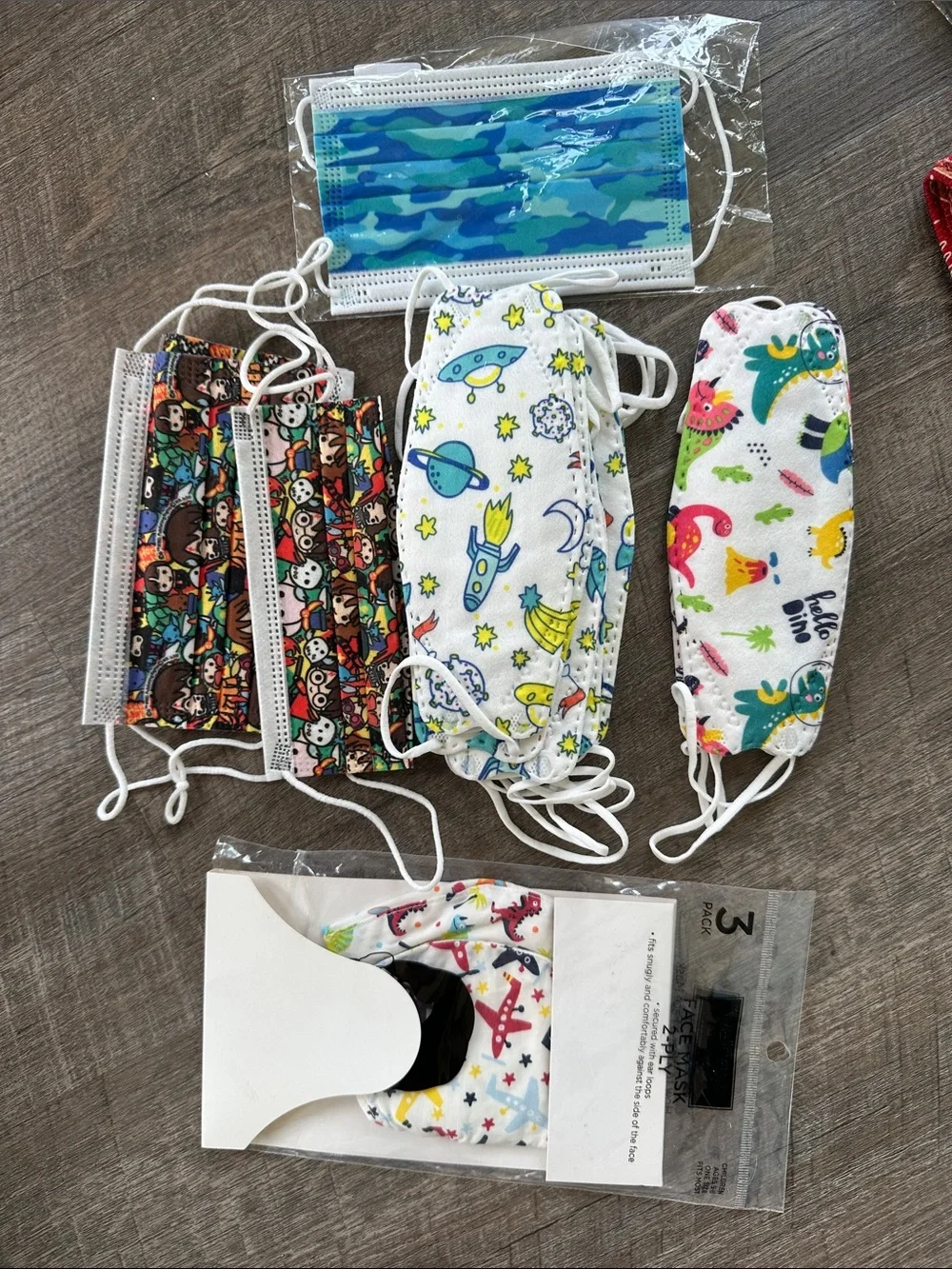 Assorted Patterned Face Masks - Holiday, Kids & KN95 Pack